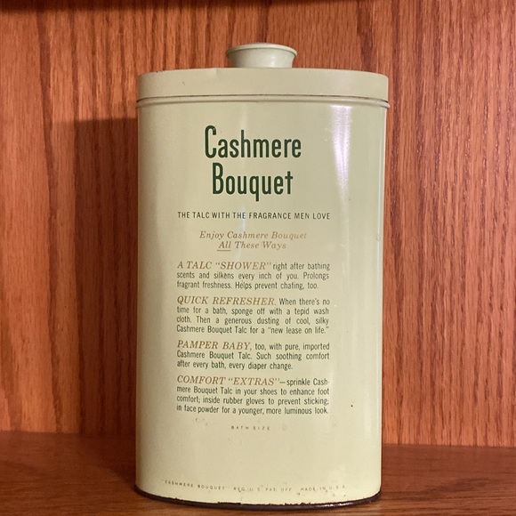 Vintage Cashmere Bouquet Talcum Powder Tin With Partial Powder - Picture 14 of 16